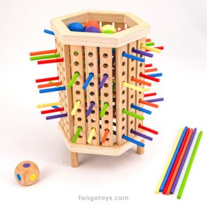 Torre hexagonal de Varitas y Bolas – Juego de Habilidad Montessori