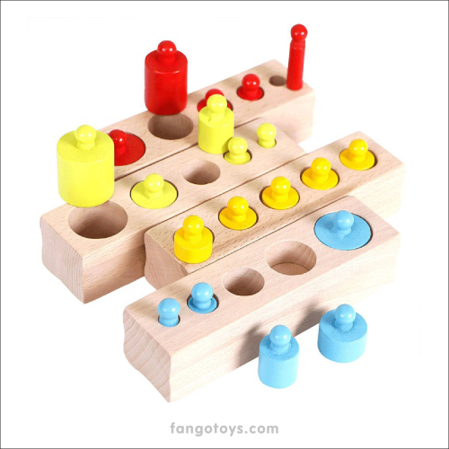 Bloques cilíndricos de encaje Montessori