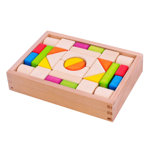 Bloques de construcción coloridos de madera 30 piezas