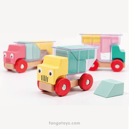 Camiones bloques coloridos de encaje