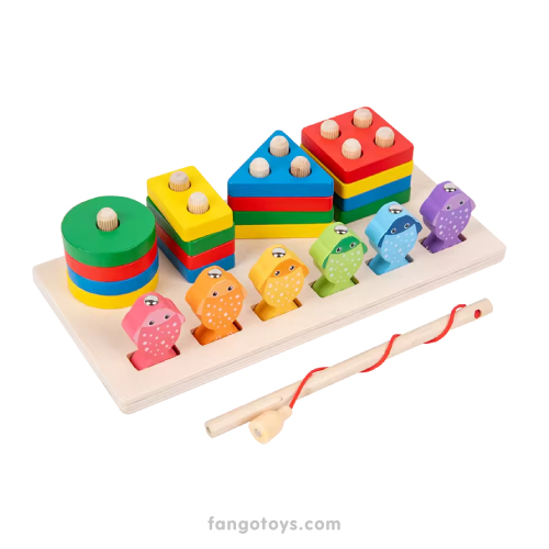 Formas geométricas encaje y peces magéticos