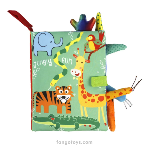 Libro sensorial de tela animales de la jungla