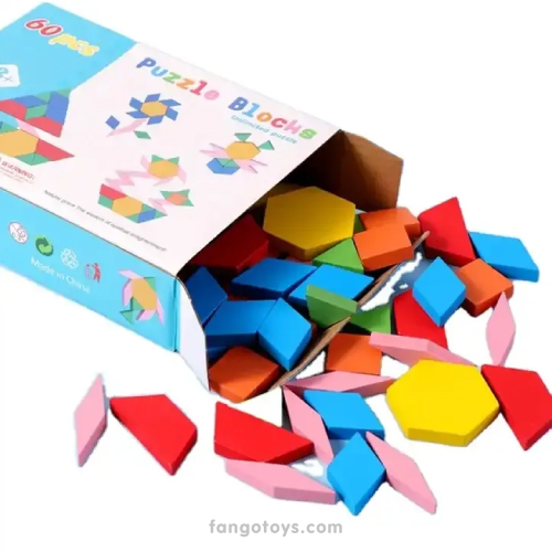 Piezas geométricas / 60 piezas rompecabezas