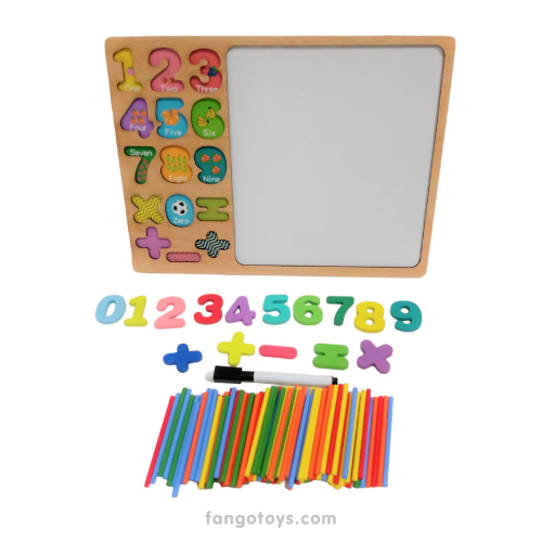 Pizarra de madera con números