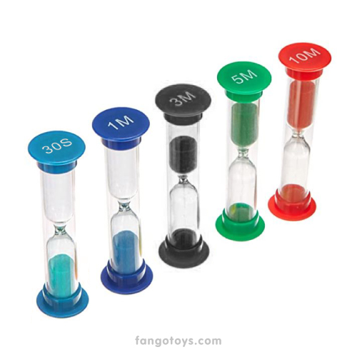 Set de 5 relojes de arena (30s / 1-3-4-10 minutos)