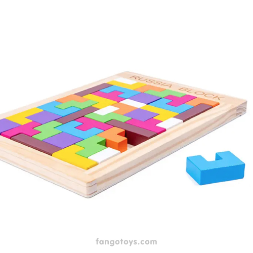 Tetris mini colorido de madera